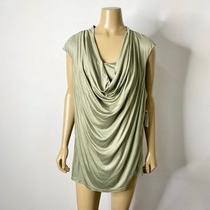 Chico’s Women’s NWT Size 3 (Extra Large XL) Cowl Neck Top in Sage Leaf Green
